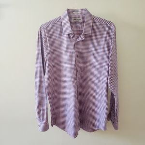Express Fitted Long Sleeve Button Down Shirt L